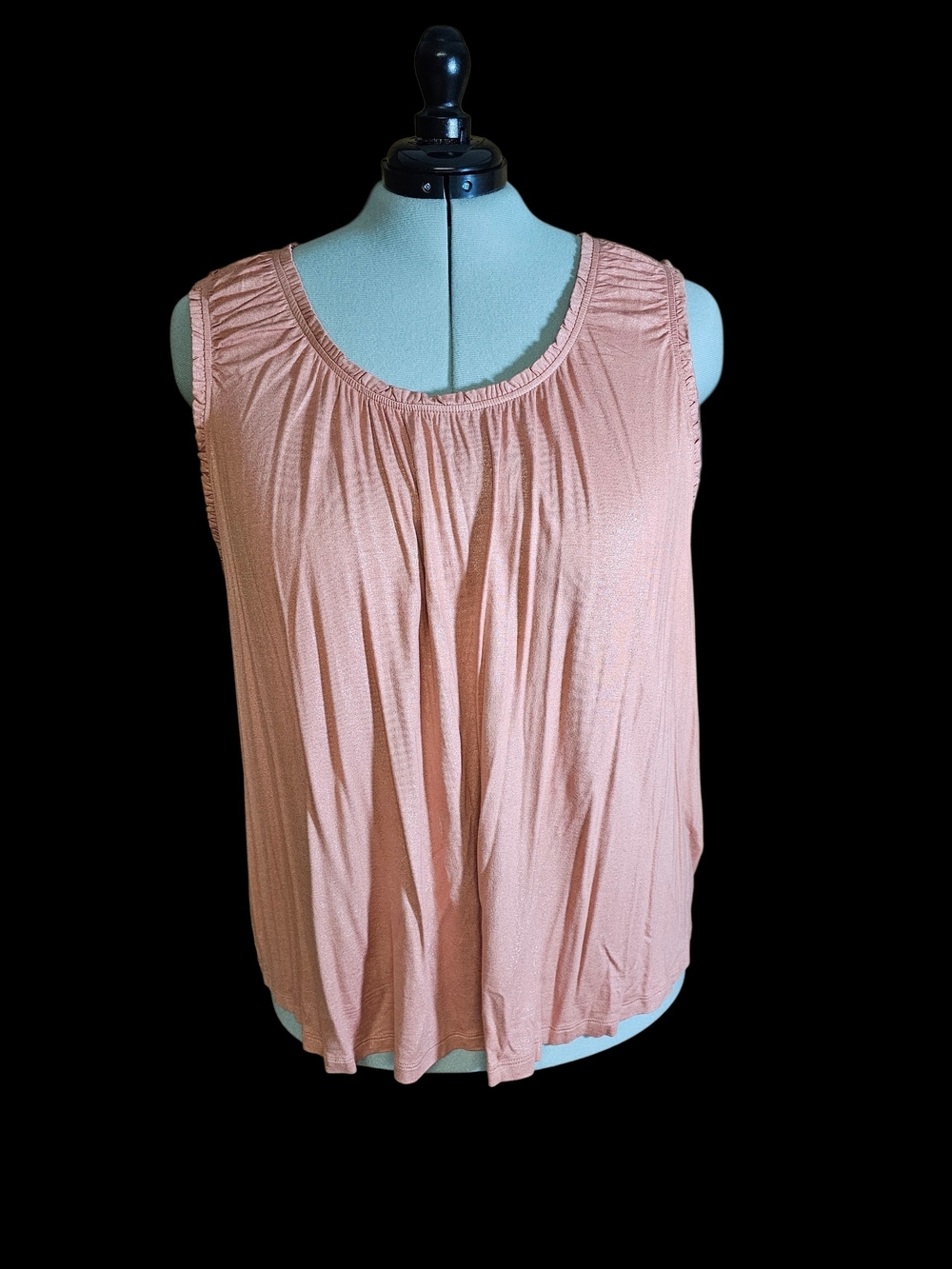 Maurices Peach Sleeveless Scoop Neck Pleated Tank